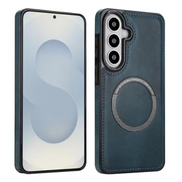 Imagem de Capa magnética fina para carregamento sem fio para Samsung Galaxy S26, capa híbrida fina com anel magnético para carregador sem fio, suporte magnético para carro e carteira, capa protetora à prova de