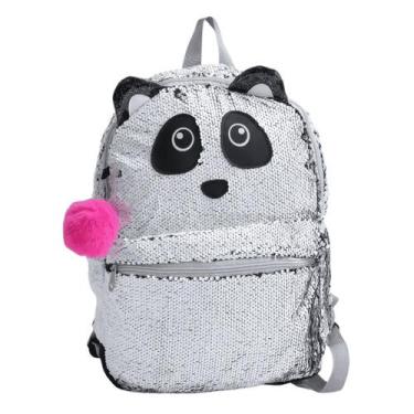 Imagem de Mochila Escolar Infantil Feminina Panda Clio CG2032, Branco, Prata, 00