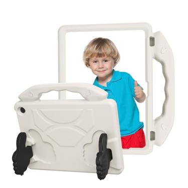 Imagem de Yunir Capa para Tablet Fire HD 10 para Crianças (versão 2023/2021), Capa Leve à Prova de Choque, Protetor de Tela Integrado Com Suporte de Alça, Recortes Precisos Laváveis ​​para Fire (Bege)