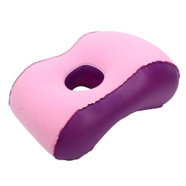 Imagem de Yunir Travesseiro Inflável, Travesseiro de Donut para Dor No Cóccix, Travesseiros de Viagem para Mochila e Avião, Portátil Leve de Suporte Lombar para Dormir Hemorróidas (Roxa)