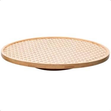 Imagem de Bandeja Giratória Bambu Organizador Cozinha Temperos 30cm