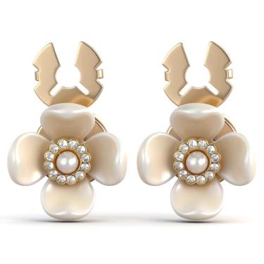 Imagem de Capas de botão 2 peças de clipes de capa de botão de flor de pérola para blusas femininas, top de camisa de strass dourado para cardigãs, casacos, vestidos e camisas sociais, casamento, presentes de