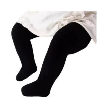 Imagem de Meias Calças Para Bebês Meninas, Tricotadas, Sólidas, Brancas E Pretas
