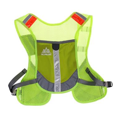 Imagem de Adjustable Hydration Pack Vest for Running with 2 Water Bottle Holders Sturdy Buckles & Pocketcoding/1416 ( Color : Fluo Green , Size : 40x34cm )