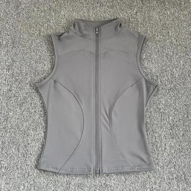 Imagem de Top De Yoga Feminino Sem Mangas, Ajuste Slim, Secagem Rápida, Com Gola