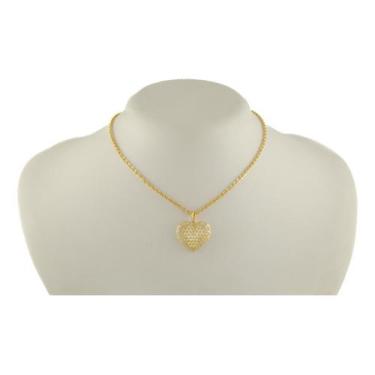 Imagem de Pingente Feminino Coração Vazado Ouro 18k 750 Lançamento - PINGENTE de