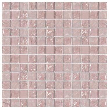 Imagem de Kit 1m² Pastilha de Vidro Ice 30cm X 30cm Rosa
