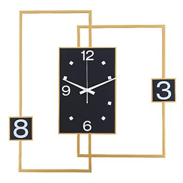 Imagem de Relógio de parede 3D moderno para sala de estar, relógio de parede, metal, dourado, relógio de mesa, decoração de casa, relógio de parede