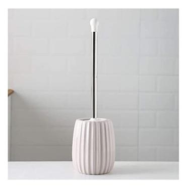 Imagem de Suporte de escova de vaso sanitário, escova de vaso sanitário e conjunto de suporte, escova de vaso sanitário de cerâmica criativa, escova de vaso sanitário de limpeza profunda para banheiro limpeza