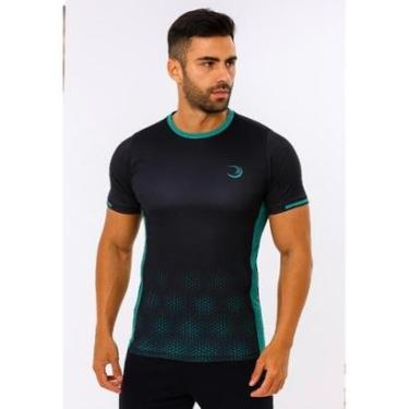 Imagem de Camiseta de Treino Dry Slim Tech Summer Pro Preta e Verde Anti Odor Corrida Treino Academia-Unissex