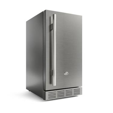 Imagem de cureder Refrigerador externo de 38 cm, refrigerador de cerveja de aço inoxidável à prova de intempéries, geladeira sob o balcão, geladeira interna/externa com 3 prateleiras para uso comercial e pátio
