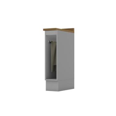 Imagem de Balcão 20cm com Tampo Porta Toalha Americana Henn - Cinza/Nature