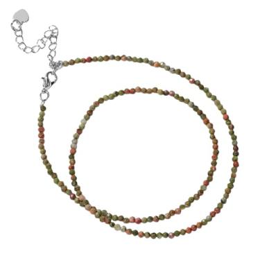 Imagem de tincolia Colar de contas de pedra natural, simples, multicolorido, perfeito como presente para melhores amigos, corrente de clavícula, diariamente/festa