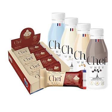 Imagem de Kit Display Chef Whey Bar 12Un + Chef Whey Dose Única 40g - Chef Whey-Unissex