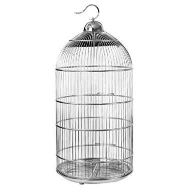 Imagem de Gaiola redonda grande para pássaros – Design portátil para pendurar ao ar livre para uso na varanda – Ideal para casa de pássaros e suprimentos para animais de estimação para canetas ao ar livre