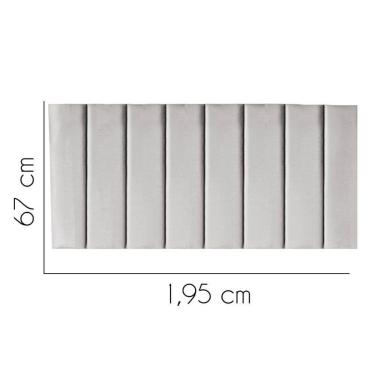 Imagem de Painel Estofada Carla 195cm King Size Para Cama Box Quarto Suede Cinza Claro - Gat Magazine