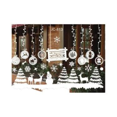 Imagem de Adesivos De Natal Para Janelas, Decoração Para Casa, Quarto Infantil, 