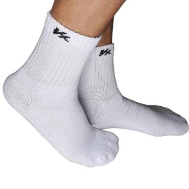 Imagem de Meia Kanxa Soquete Cano Alto Atoalhada 39-44 Unissex, 39 ao 44, Branco