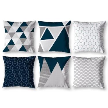 Imagem de Kit 6 Capa de Almofada 40cm x 40cm Decorativas Estampadas Digital Colo