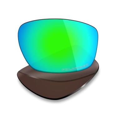 Imagem de Mryok Lentes de reposição polarizadas Plus compatíveis com óculos de sol Oakley Conquest OO4101, HD Polarized, proteção UV, resistente a impactos e ajuste perfeito - Verde esmeralda