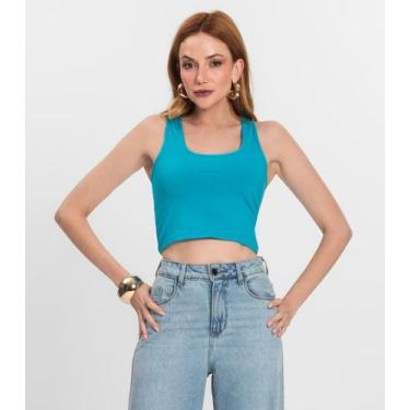 Imagem de Regata De Cotton Leve Feminino Endless Azul, G, Azul