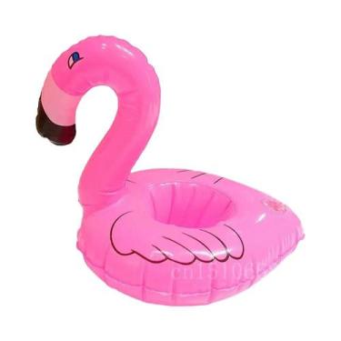 Imagem de Suporte Inflável Rosa Para Bebidas Em Formato De Flamingo, Boia De Pis