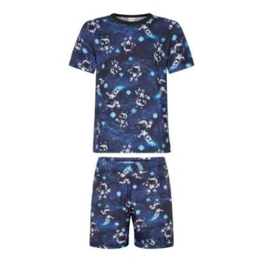 Imagem de Pijama Infantil Menino Espacial Azul Alakazoo-Masculino
