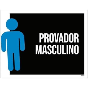 Imagem de Kit 5 Placa Acm Provador Masculino 18X23 - Sinalizo