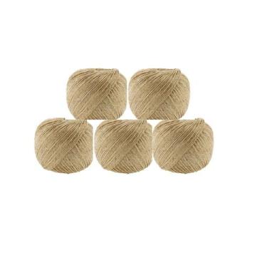 Imagem de KIT 5 Fio Cordão Barbante Rami 2mm Rolo 200g Sisal Aprox. 180mt