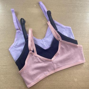 Imagem de Kit com 3 Sutiã Menina Moça Sem Bojo  Cores Sortidas - Manu Modas, Cor