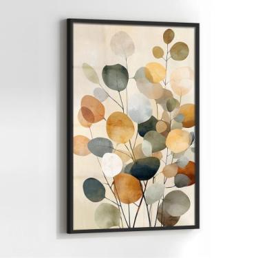 Imagem de Quadro com Moldura e Acrilico Cristal Vidro Folhagem Eucalipto para Sa