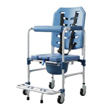 Imagem de Cadeira De Banho Reforçada 150kg Square Supermedy Com Rodas