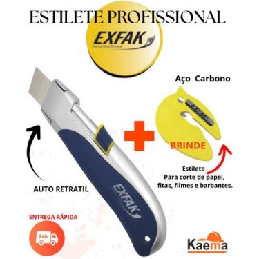 Imagem de Estilete de Segurança Estilete Profissional Auto Retrátil EXFAK 15033R