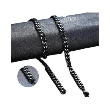 Imagem de Colar Masculino De Aço Inoxidável Elo Cubano 3-11mm, Corrente Miami Cu