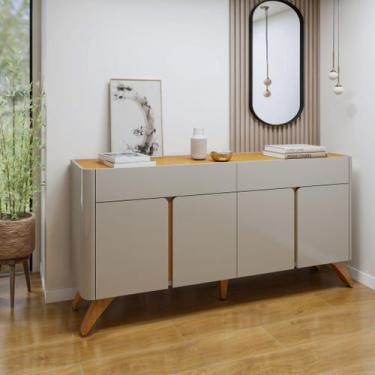 Imagem de Buffet para Sala de Jantar Laqueado 100% MDF 4 Portas 172cm Pés em Mad