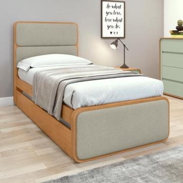 Imagem de Cama Solteiro Easy Like com Cama Auxiliar Tec Boucle Sál Amendoa Clean
