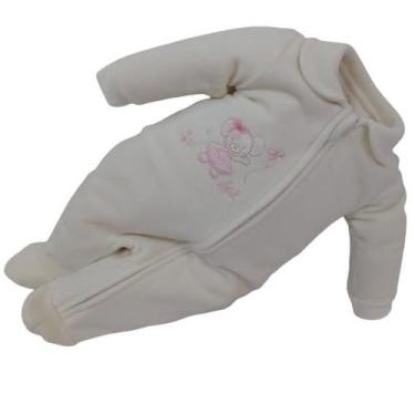 Imagem de Macacão Soft Longo Bebê Menina Bordado Letut / Paraiso 12746, Off whit