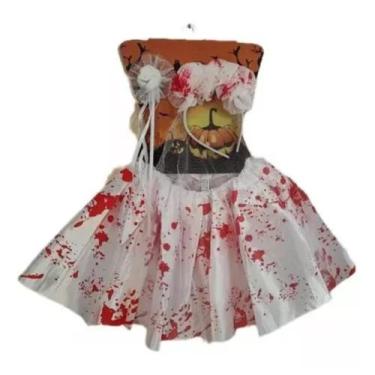 Imagem de Fantasia Infantil Feminina Saia E Tiara Noiva Véu Hallowen - Trends
