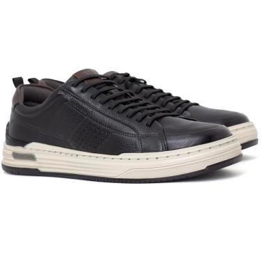 Imagem de Sapatênis Masculino Democrata Denim Mike Casual Couro Cadarço Conforto 240601-Masculino