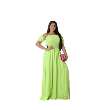 Imagem de Vestido  elastex longo  de tecido viscolinho com  forro - LAJMA STORE,