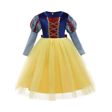 Imagem de Vestido De Princesa Branca De Neve Amarelo Para Meninas, Acessórios De