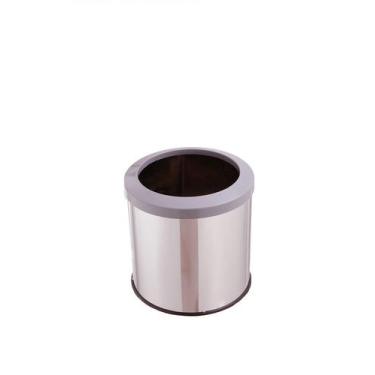 Imagem de Cesto De Lixo Lixeira Inox 20 Litros Aro Esmaltado Banheiro - CM Desig