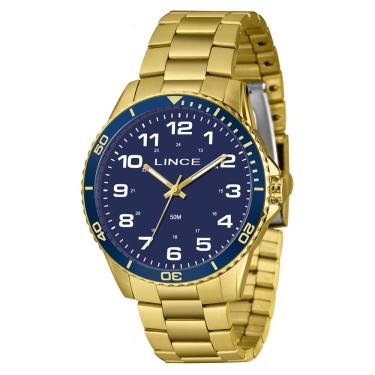 Imagem de Relógio LINCE masculino azul dourado MRGM053L46 D2KX
