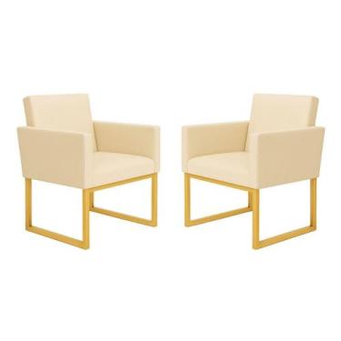 Imagem de Kit 2 Poltronas Decorativas Reforçada Para Recepção E Sala - Móveis Ma