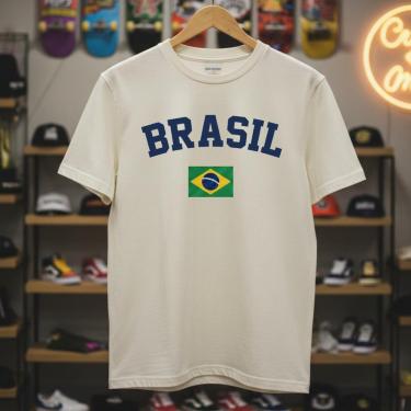 Imagem de Camiseta Masculina Brasil Torcedor Algodão Premium Camisa Estilo Copa Futebol Masculino Casual-Masculino
