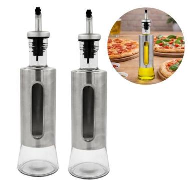 Imagem de Kit 2 Galheteiros Porta Azeite Vinagre Com Bico Dosador 300ml - Equipe