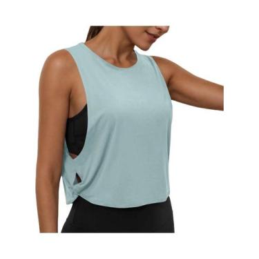 Imagem de Camiseta Sem Mangas Para Yoga Feminina Com Decote Redondo, Top Casual 