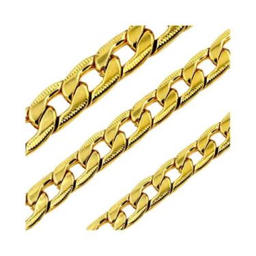 Imagem de Colar Elo Cubano Banhado a Ouro Para Homens E Mulheres, Elo De Aço Ino