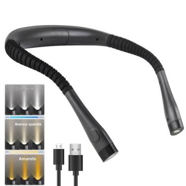 Imagem de Luz De Leitura Com Pescoço Flexível, Recarregável via USB, Lâmpada De 