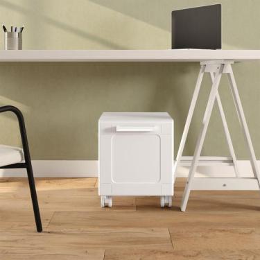 Imagem de Balcão Baixo Multiuso com rodízios 1 Porta Bertolini, Branco